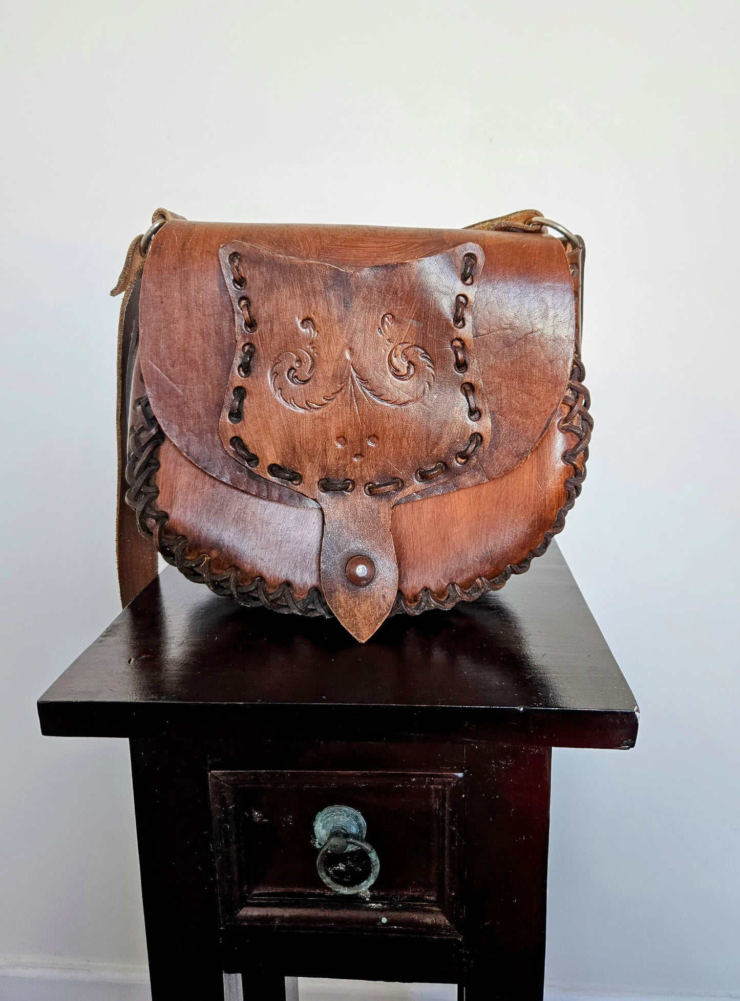 Vintage Leather Handmade Bag 70s