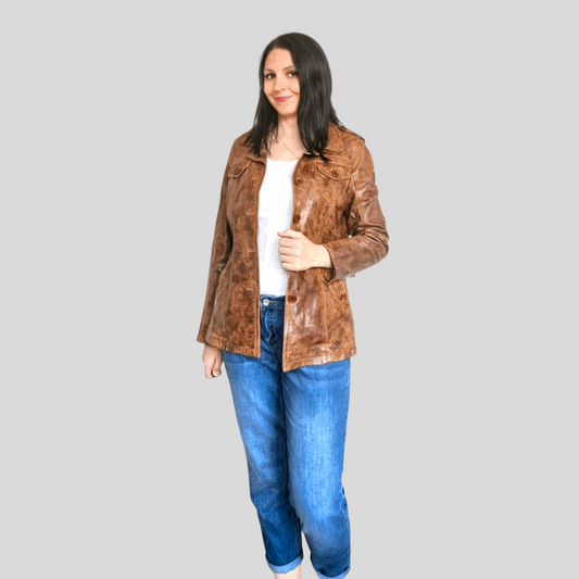 GIPSY Leather Jacket Brown