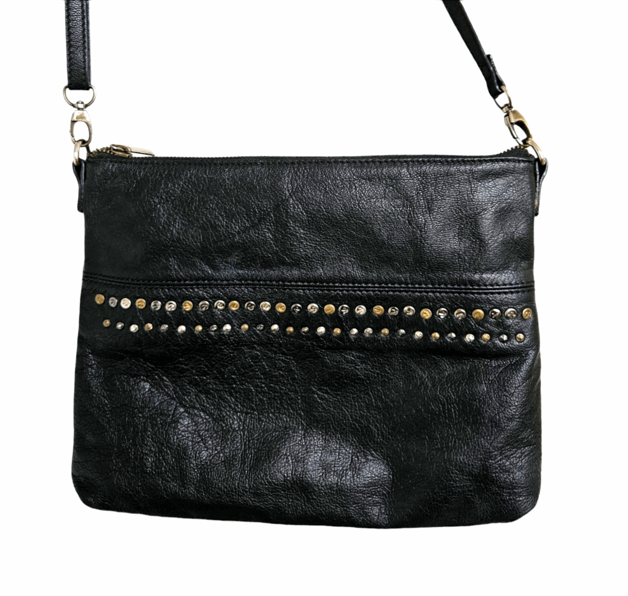 Ellos Leather Crossbody Bag Black