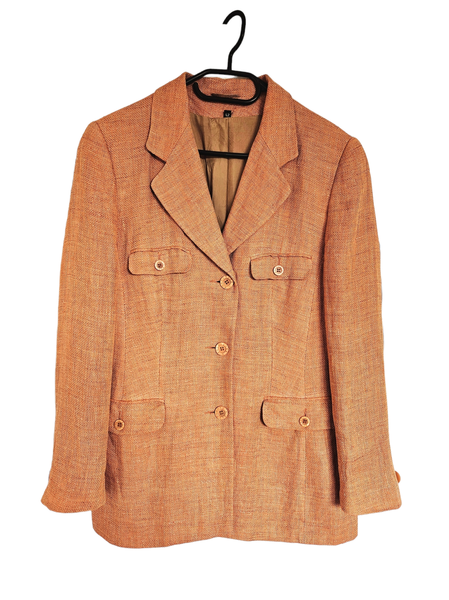 Vintage Madeleine 100% Linen Blazer / Jacket Orange