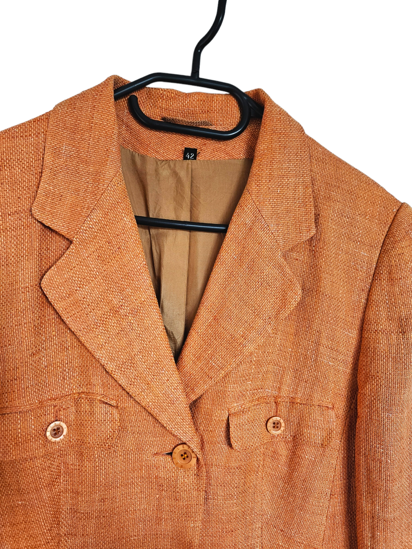 Vintage Madeleine 100% Linen Blazer / Jacket Orange